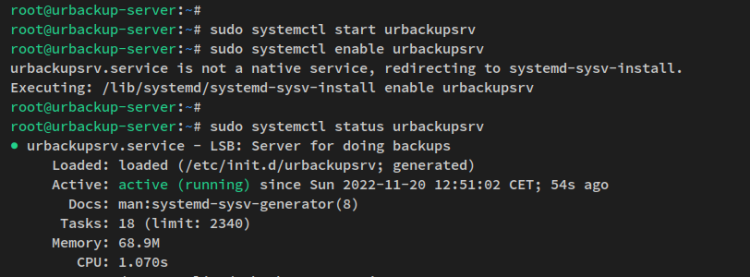 urbackup-Server überprüfen