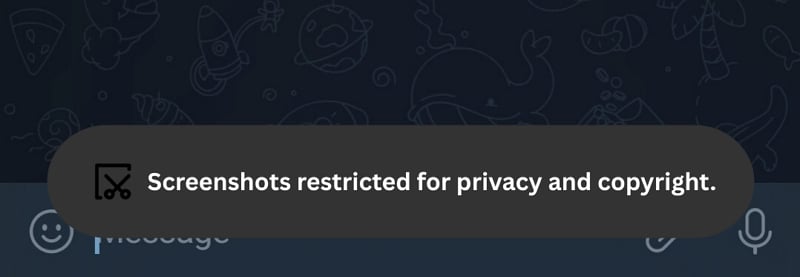 captura de tela do telegram