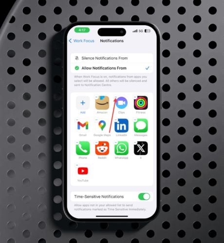 symbole moins dans le coin de chaque application