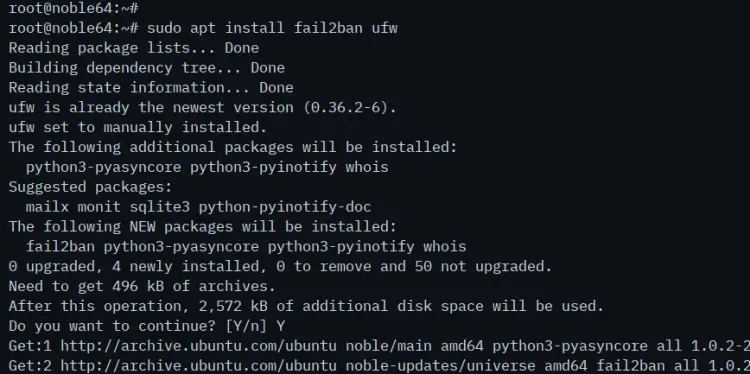 instalar fail2ban e ufw