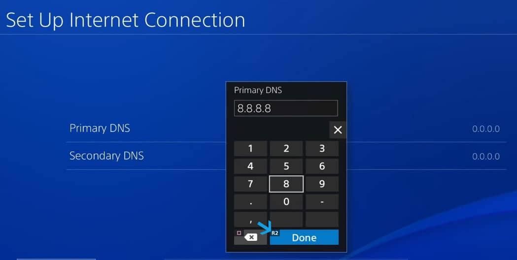 Изменить DNS на PS4