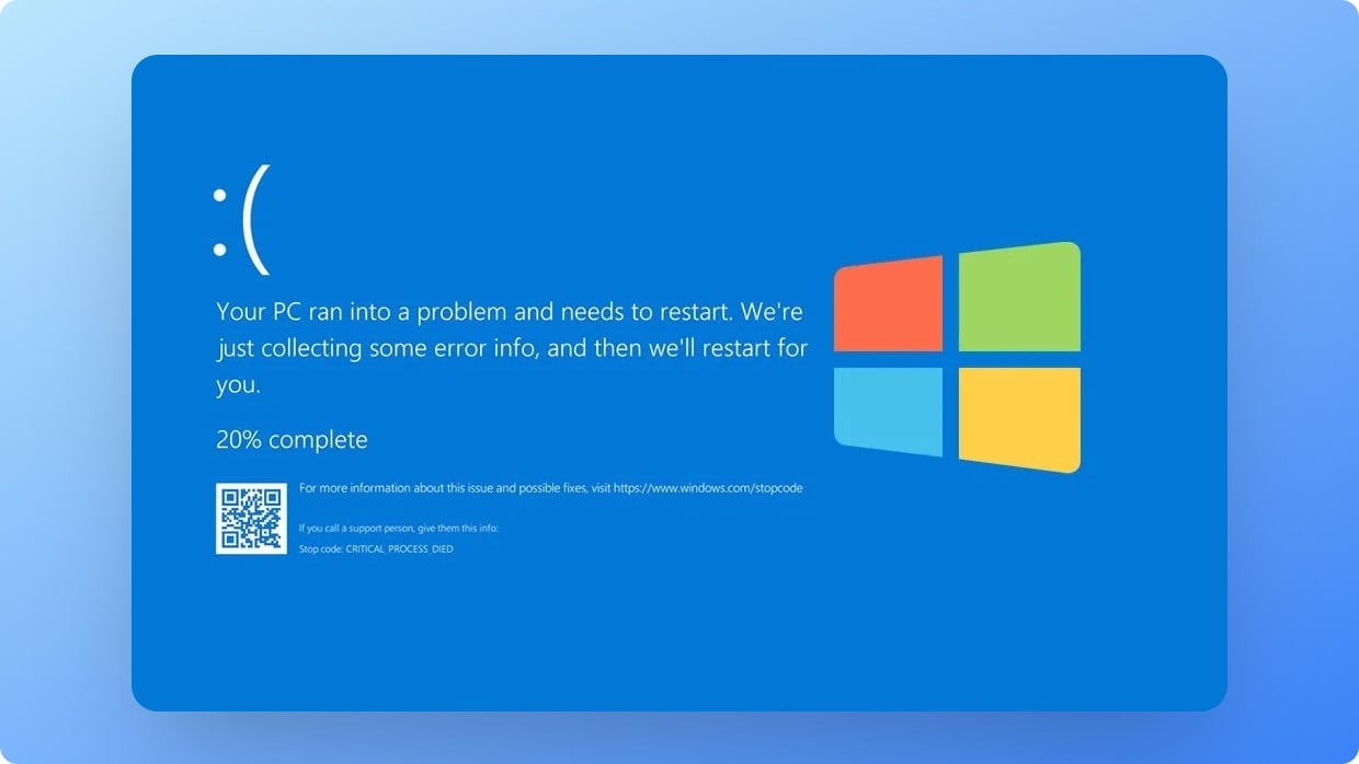 votre pc a rencontré un problème et doit redémarrer