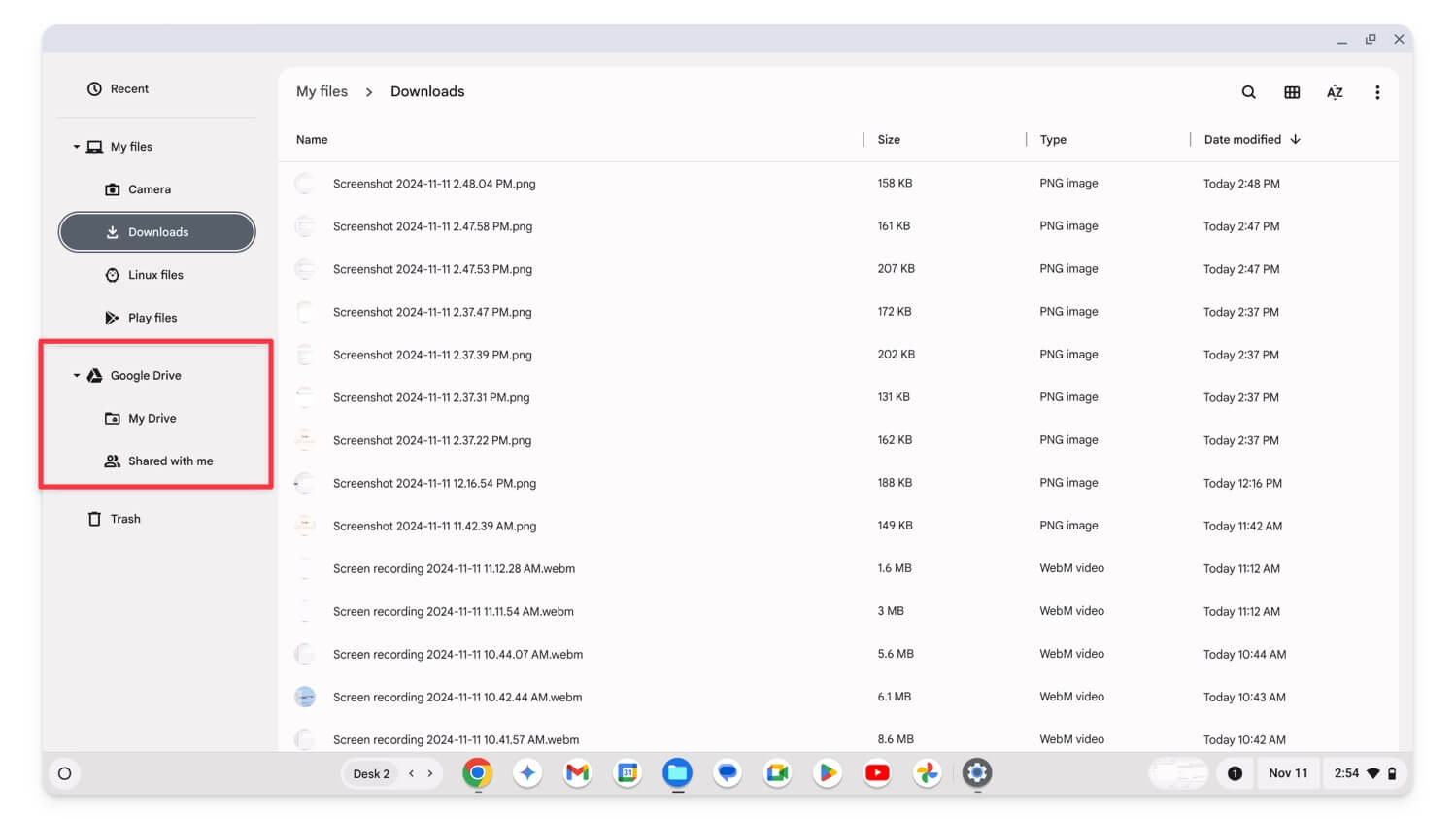 chromebook trasferisci dati su google drive