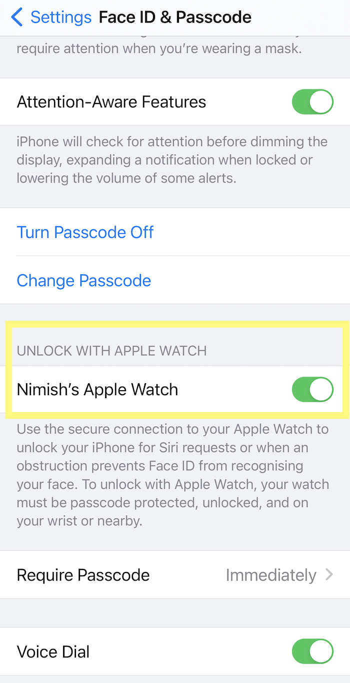 como desbloquear seu iphone usando um apple watch e vice-versa - etapa 2