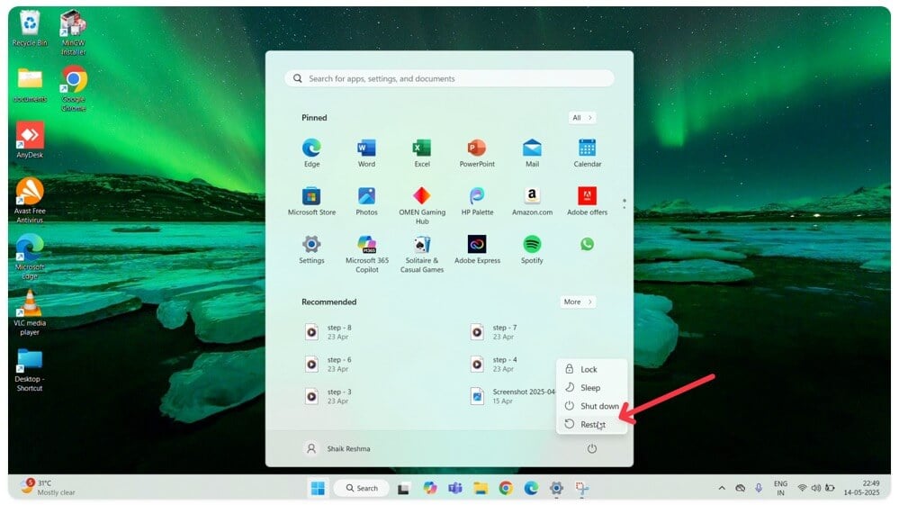 redémarrez votre pc windows 11