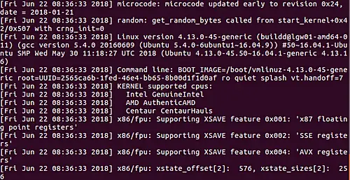 Come far sì che dmesg produca timestamp nell'output