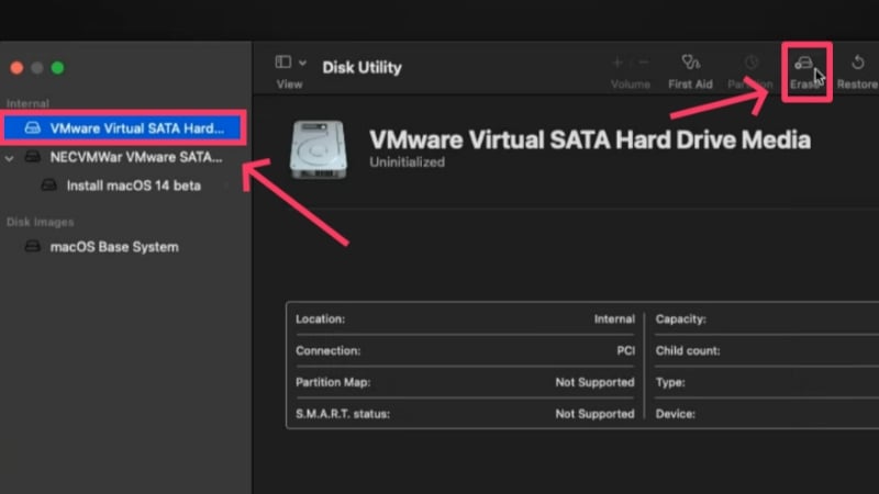 effacer le lecteur de machine virtuelle