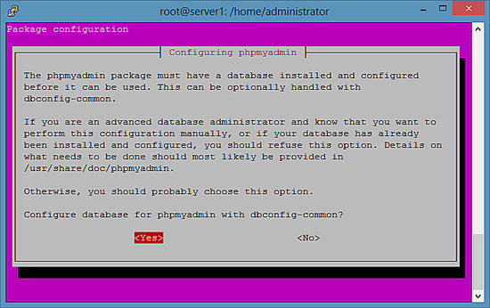 PHPMyAdmin-Installation - Schritt 2