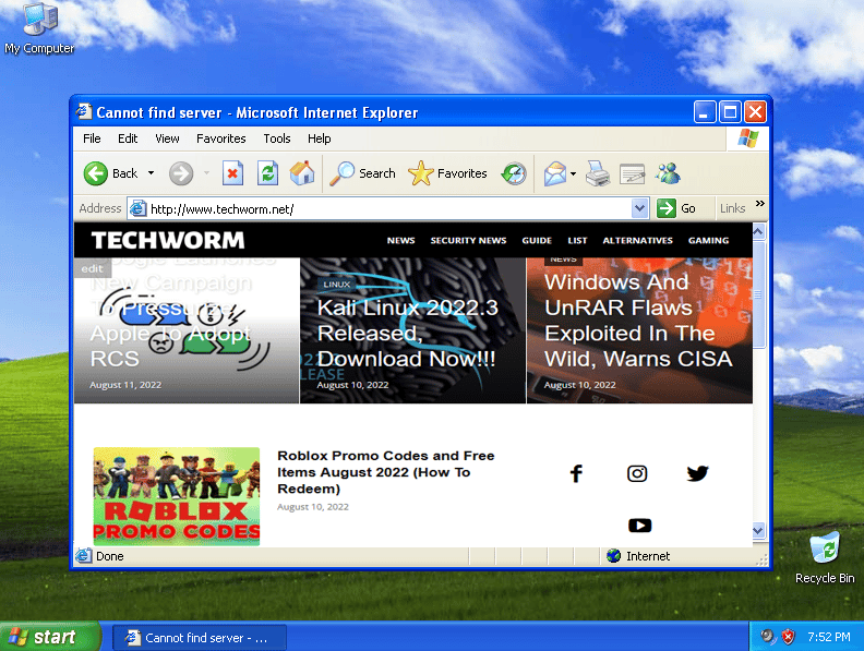 Windows XPデスクトップ