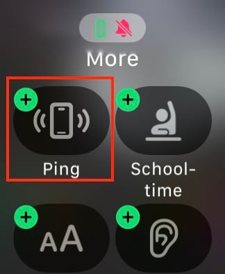 Apple Watchのコントロールセンターにピンボタンを追加