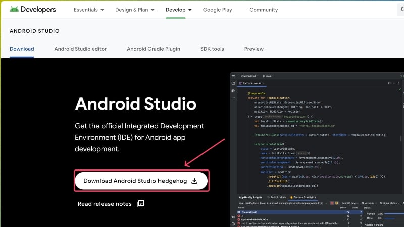 android studio igel herunterladen