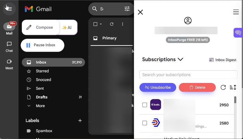 inboxpurge - extensões do google chrome para gmail