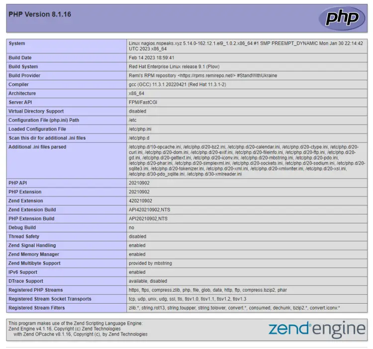 PHP 정보 페이지