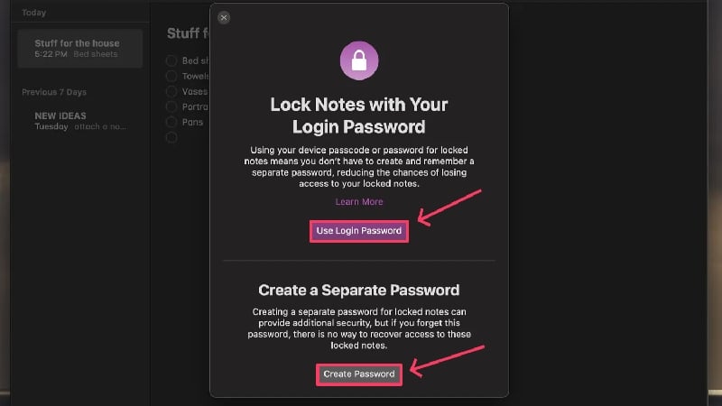 新しいパスワードを選択するか、古いパスワードを続行する