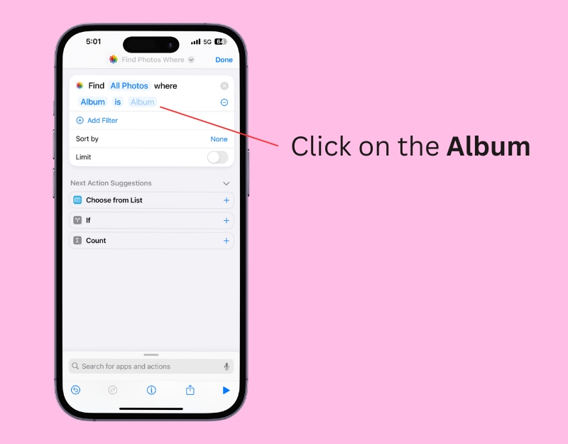 cliquer sur l'album