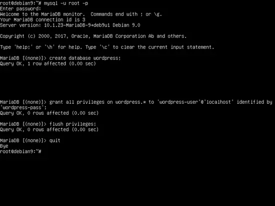 Créer la base de données MySQL WordPress et l'utilisateur de la base de données