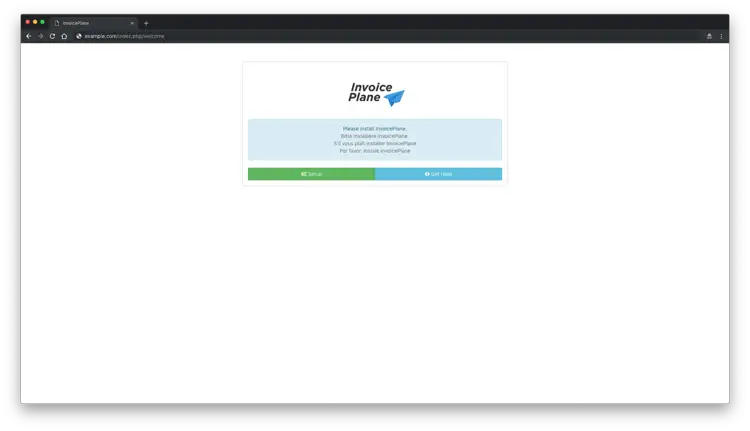 Installateur web d'InvoicePlane