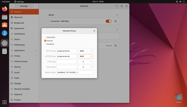 Ubuntuネットワークプロキシ