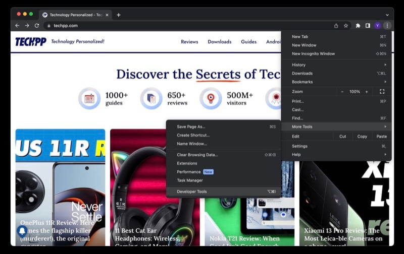Entwicklertools von Google Chrome