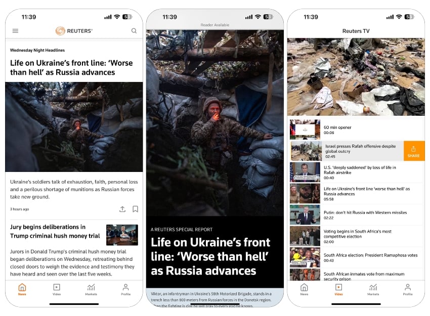 application reuters news