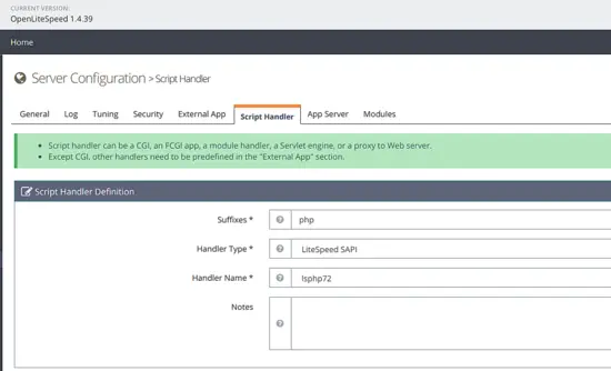 Configurer le gestionnaire de script