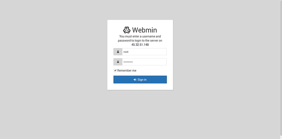 Accéder à Webmin