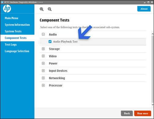 Strumento di riproduzione audio HP