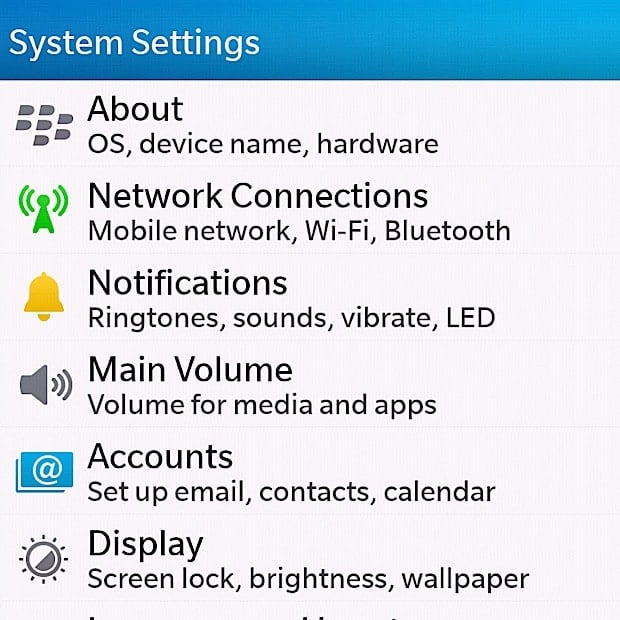 settings