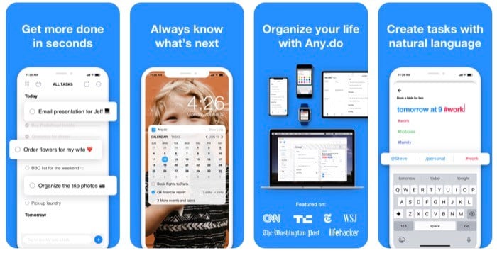 AndroidおよびiOS向けの最高のTo-Doおよびリマインダーアプリ - Wunderlistの代替Any.do