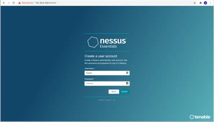 Crea account utente
