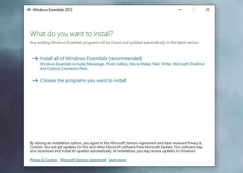 Windows Essential programs