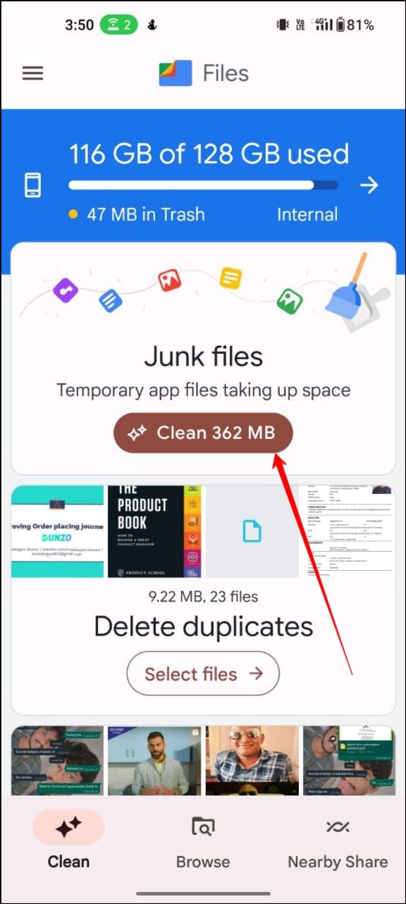 files-by-google-app-startbildschirm