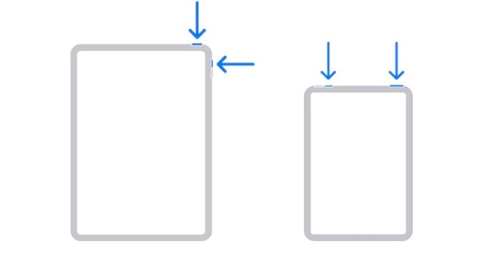 сделать скриншот на новых ipad