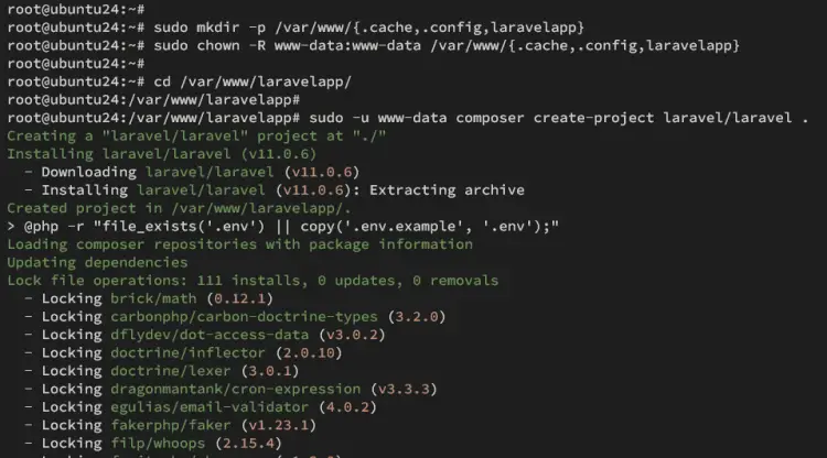 установка Laravel через composer