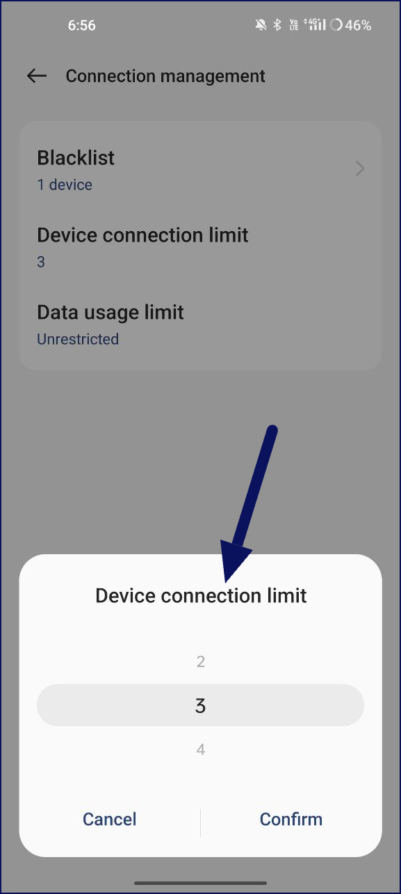 limitar número de conexiones
