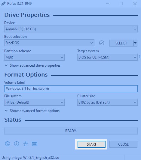 Crea USB avviabile di Windows 8.1