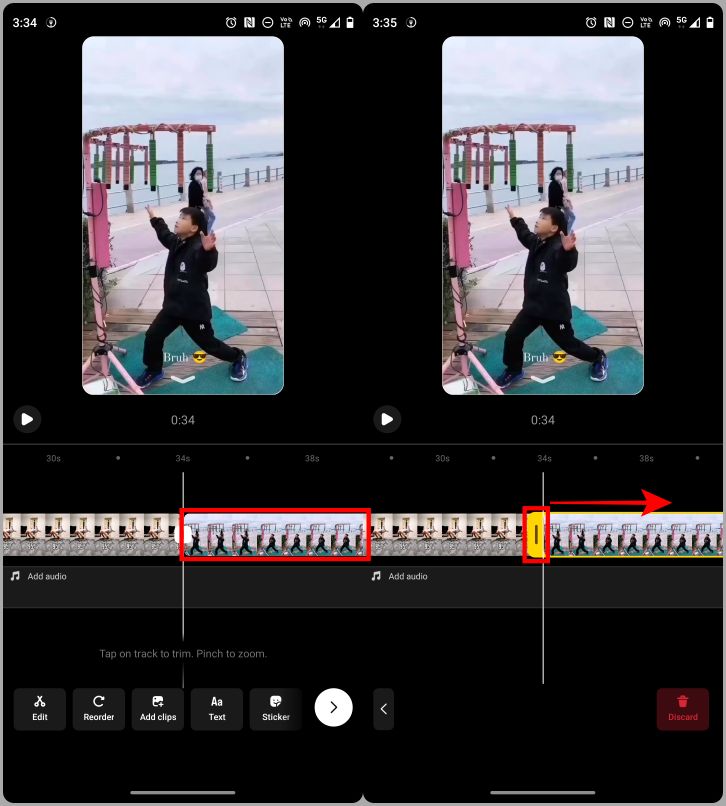 couper des clips dans l'éditeur de reel instagram