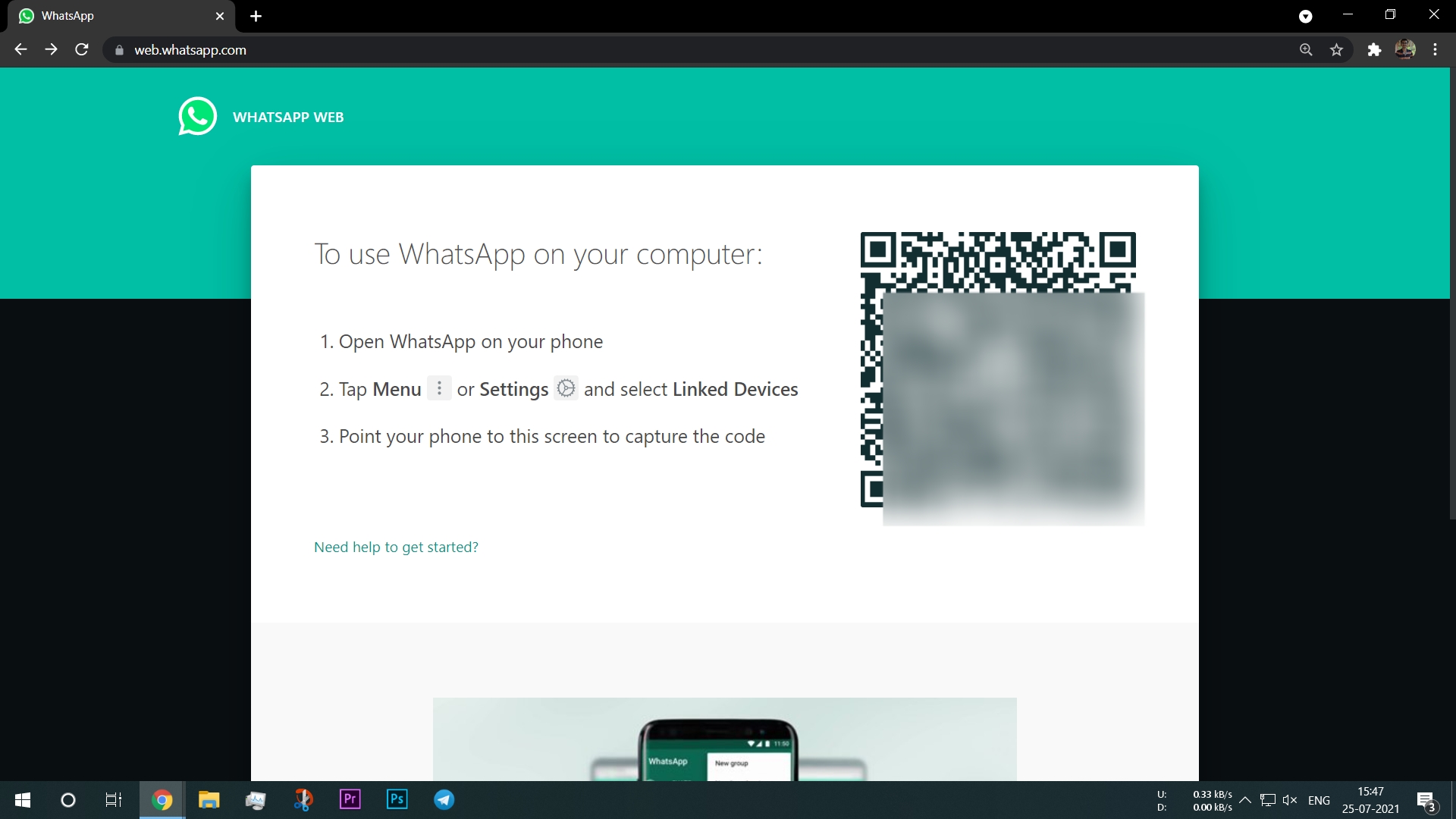 codice qr multi-dispositivo whatsapp link