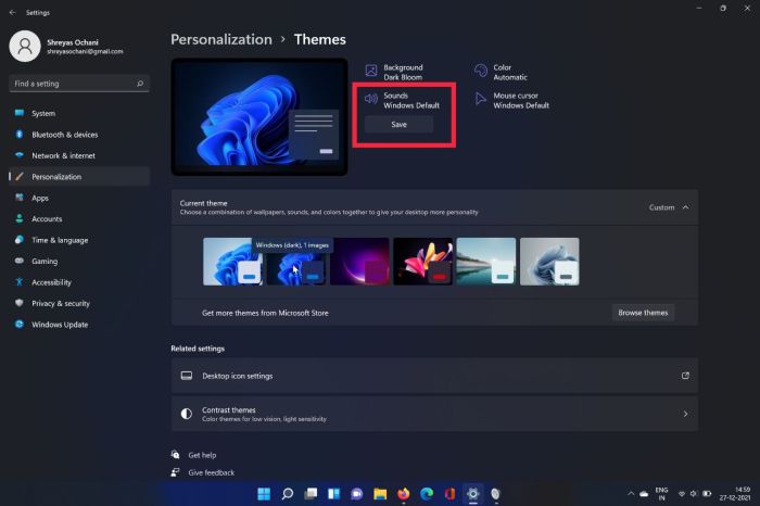 configurações de som do windows 11