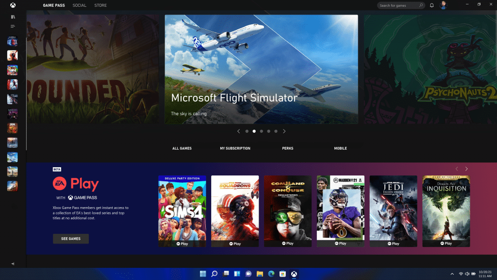 experiencia de juego en windows 11