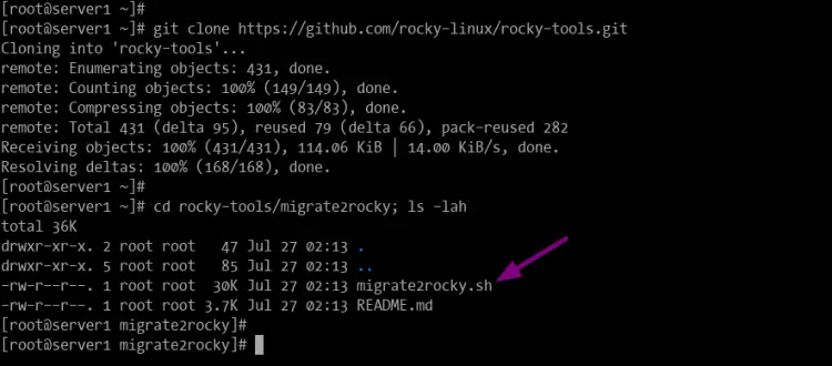 Rocky Linux-Migrationsskript herunterladen