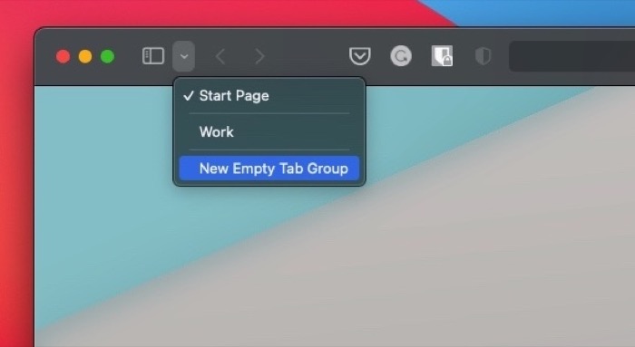 crea un nuovo gruppo di schede in safari