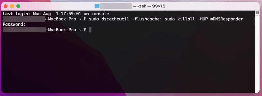 Svuota DNS su mac Sonoma