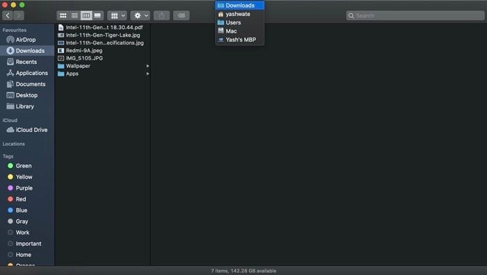 jump to a file path in finder