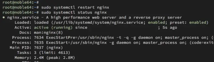 verificar serviço nginx