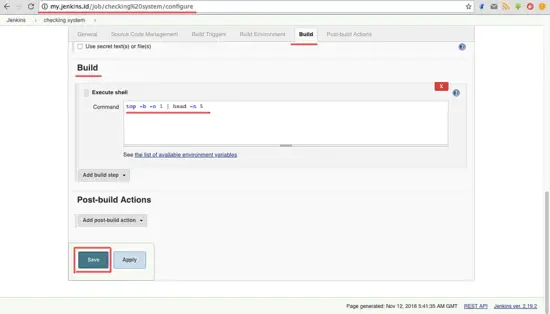 Configurar nuevo trabajo de Jenkins