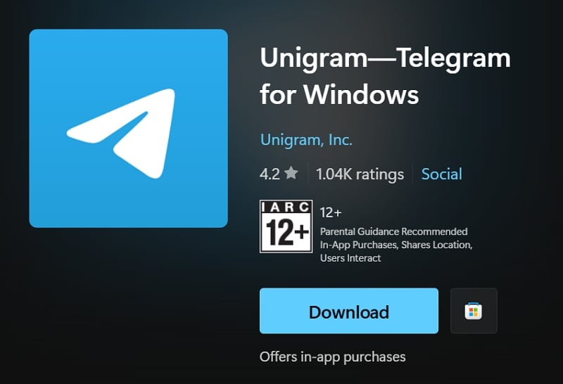 Drittanbieter-Telegram-Client für Windows