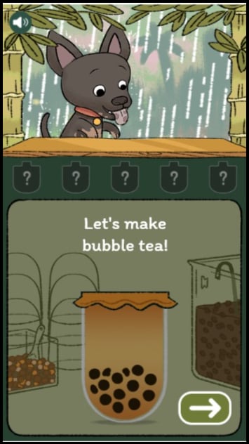 изображение популярной игры google doodle buble tea