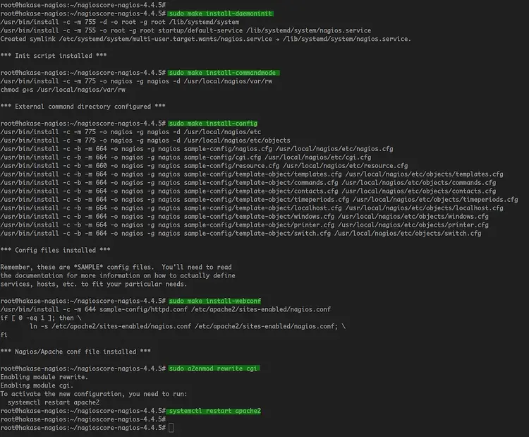 Installa la configurazione di Nagios