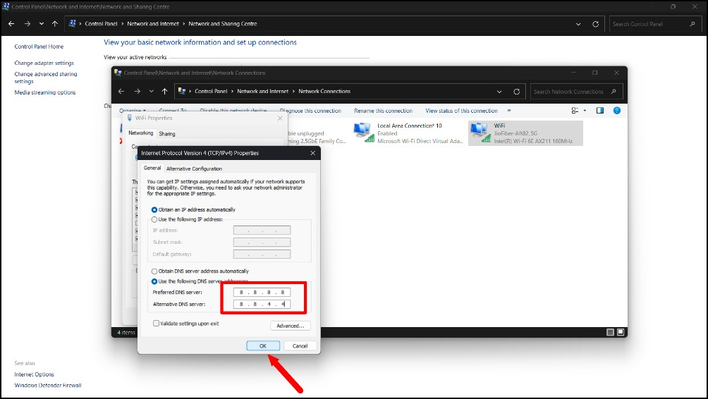 Benutzerdefinierte DNS-Einstellungen in Windows